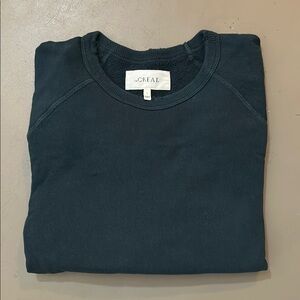 THE GREAT. Spruce Pine College Sweatshirt Cotton USA split cuff 1 S oversized